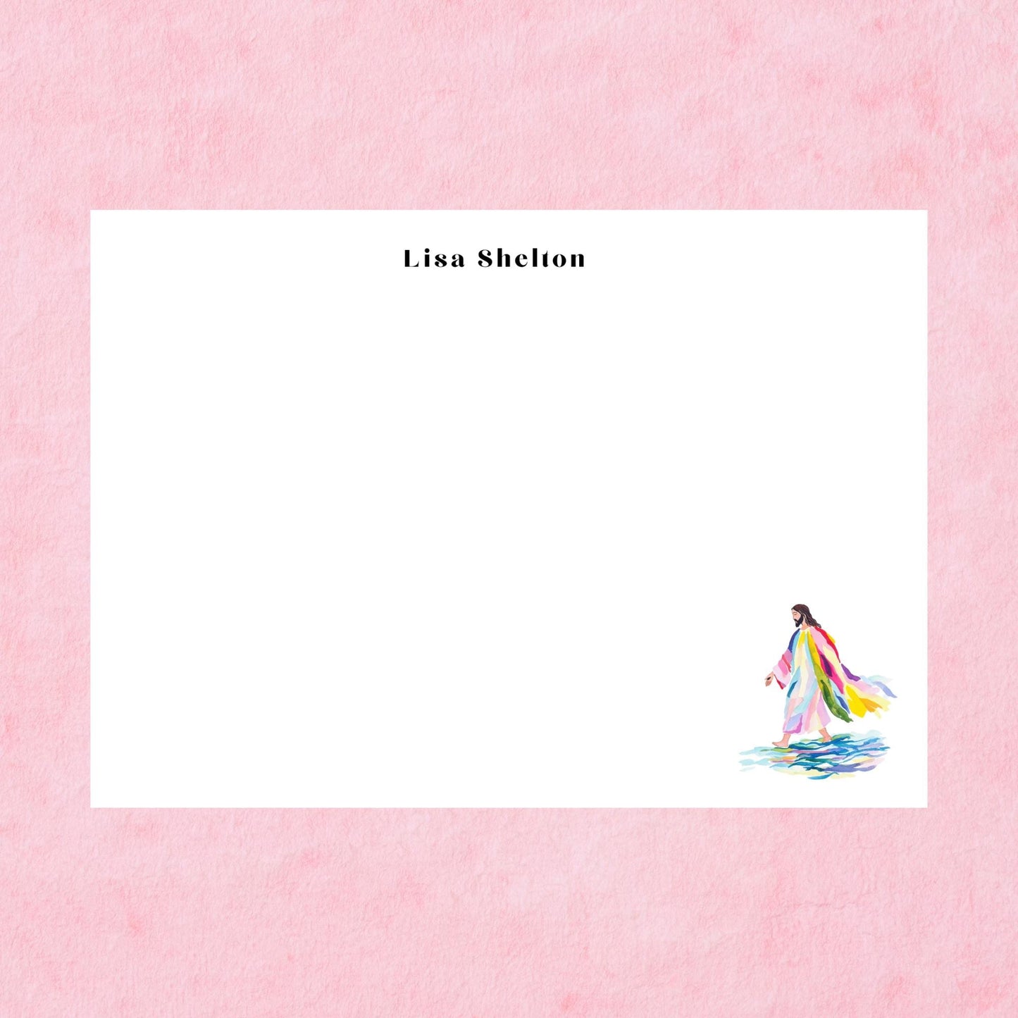 Personalized Jesus Walking Notecards by The Saltwater Press