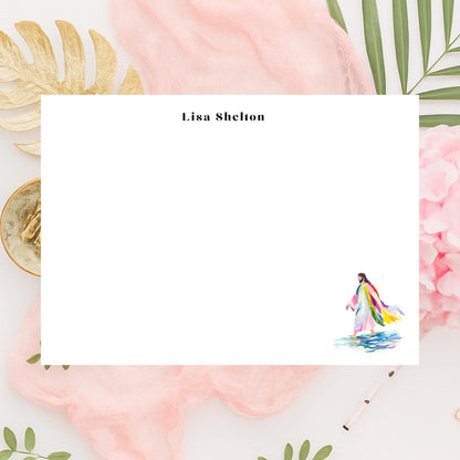 Personalized Jesus Walking Notecards by The Saltwater Press