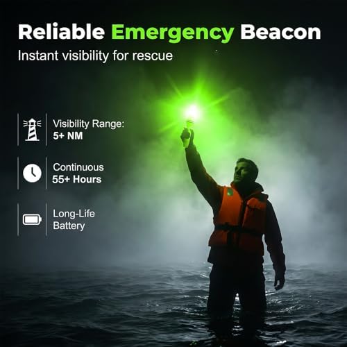3 PCS Boat Flares, 2026 Upgrade Boat Flares Coast Guard Approved Marine, Electronic Boats Distress Flare for Fishing Boats, Buoys, Life Rafts (Green, Green)