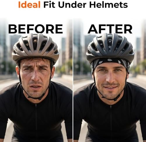 Cooling Skull Cap Helmet Liner, Elastic Cooling Headscarf Cap, Breathable Head Wrap Hat for Cycling Running