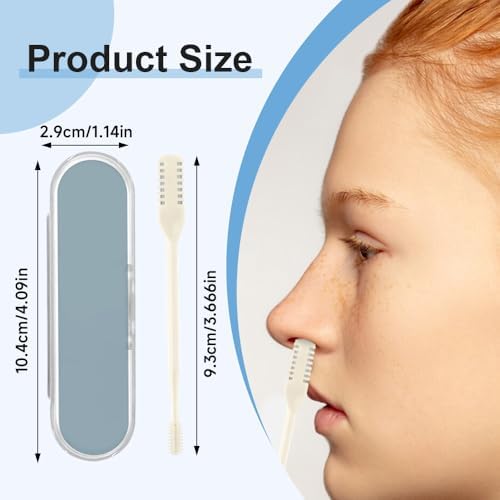 2-in-1 Nasal Hair Cutter, New Double Sided Nose Hair Knife for Men Women, 360° Rotating Nose Hairs Trimmer, Portable Manual Nostril Hair Remover Travel Essentials (5 PCS)