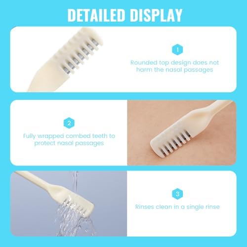 2-in-1 Nasal Hair Cutter, 2025 New Double Sided Nose Hair Knife, Portable Nostril Hair Remover Tool, 360° Rotating Nose Hair Trimmer with Ear Picker for Women and Men (Blue, 3 PCS)