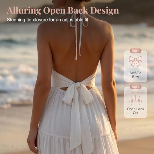 Summer Sun Dresses for Women,Women's Plain Dress for Party, Casual Loose Fit Sleeveless Dress for Beach Holiday Vacation