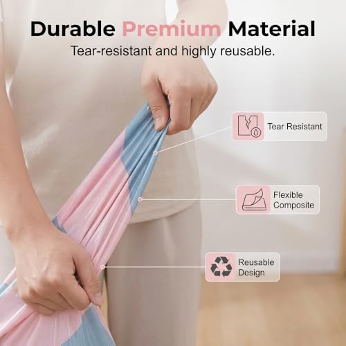 No-pump Large Vacuum Storage Compression Bag (Medium*2+1 Large*2) | Press & Seal Space-Saving Compression Bag for Clothes Bedding