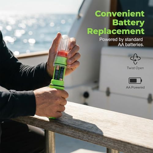 3 PCS Boat Flares, 2026 Upgrade Boat Flares Coast Guard Approved Marine, Electronic Boats Distress Flare for Fishing Boats, Buoys, Life Rafts (Green, Green)
