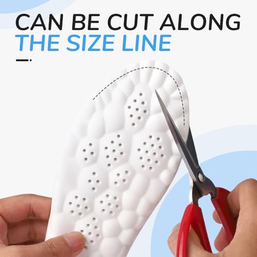 Massage Insoles for Men Women, 2025 New Comfortble Massage Insole, 4D Anti-Slip Breathable Foam Insoles with Arch Support (Gray, Men 6.5-7.5/Women 8-9)