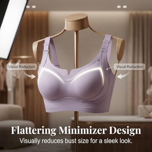 Womens Seamless Lift Bras, 2026 Upgrade Push Up Full Coverage Custom Bust Shaping Bra, Wireless Soft Bralettes for Seniors