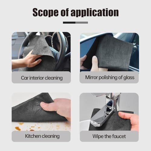Thickened Magic Cleaning Cloth, 2026 New Reusable Microfiber Cleaning Rag, Streak Free Multipurpose Microfiber Cleaning Cloth for Kitchen, Window, Mirror, Glass, Cars (5 PCS, 8x12 in)
