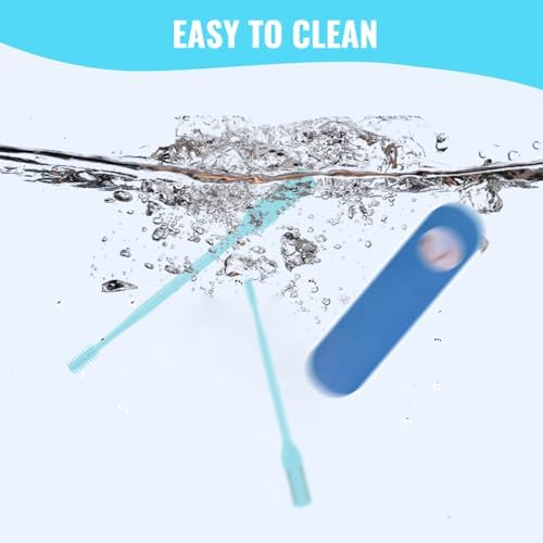 2-in-1 Nasal Hair Cutter, 2025 New Double Sided Nose Hair Knife, Portable Nostril Hair Remover Tool, 360° Rotating Nose Hair Trimmer with Ear Picker for Women and Men (Blue, 3 PCS)