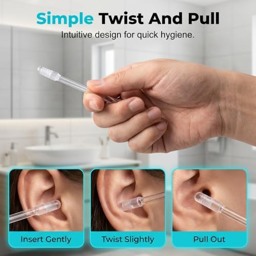 Sticky Ear Cleaning Stick, Reusable Ear Cleaning Tool (1 Set/24 PCS) | 2026 Upgraded Earwax Removal Adhesive Swabs, GentleEar Wax Removal Tools for Adults, Home