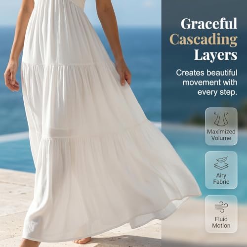 Summer Sun Dresses for Women,Women's Plain Dress for Party, Casual Loose Fit Sleeveless Dress for Beach Holiday Vacation