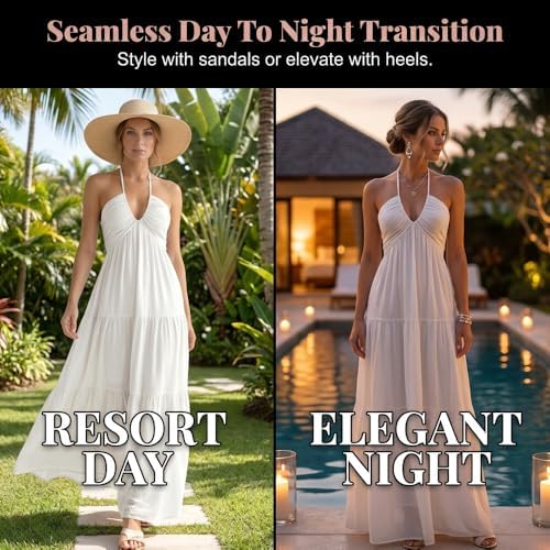 Summer Sun Dresses for Women,Women's Plain Dress for Party, Casual Loose Fit Sleeveless Dress for Beach Holiday Vacation