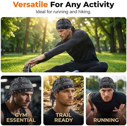 Cooling Skull Cap Helmet Liner, Elastic Cooling Headscarf Cap, Breathable Head Wrap Hat for Cycling Running