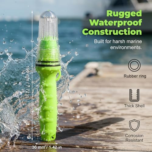 3 PCS Boat Flares, 2026 Upgrade Boat Flares Coast Guard Approved Marine, Electronic Boats Distress Flare for Fishing Boats, Buoys, Life Rafts (Green, Green)