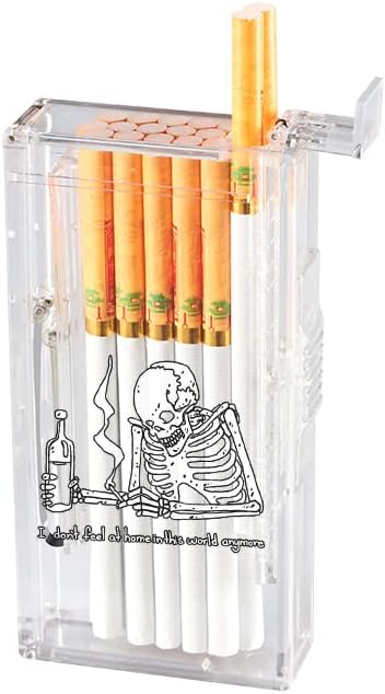 Plastic Cigarette Case/Box for 100's Cigarette Portable Transparent Can Hold 20pcs Slim Cigarettes (Transparent White)