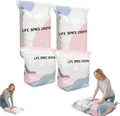 No-pump Large Vacuum Storage Compression Bag (Medium*2+1 Large*2) | Press & Seal Space-Saving Compression Bag for Clothes Bedding