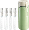 4 in 1 Travel Dispenser, 4 Pack 30ML Leak Proof Travel Bottles for Toiletries, Portable 4-in-1 Travel Dispenser Bottle Travel Refill Bottle for Shampoo Lotion Conditioner Cream (Green)