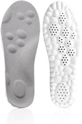 Massage Insoles for Men Women, 2025 New Comfortble Massage Insole, 4D Anti-Slip Breathable Foam Insoles with Arch Support (Gray, Men 6.5-7.5/Women 8-9)