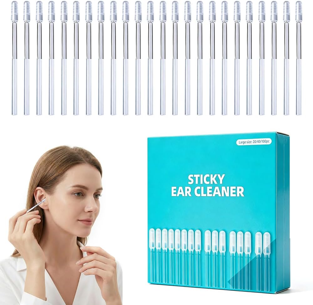 Sticky Ear Cleaning Stick, Reusable Ear Cleaning Tool (1 Set/24 PCS) | 2026 Upgraded Earwax Removal Adhesive Swabs, GentleEar Wax Removal Tools for Adults, Home