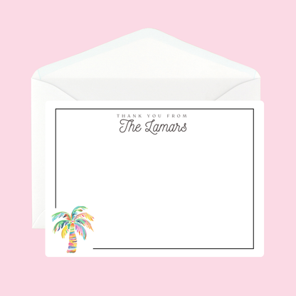 Personalized Palm Tree Notecard by The Saltwater Press