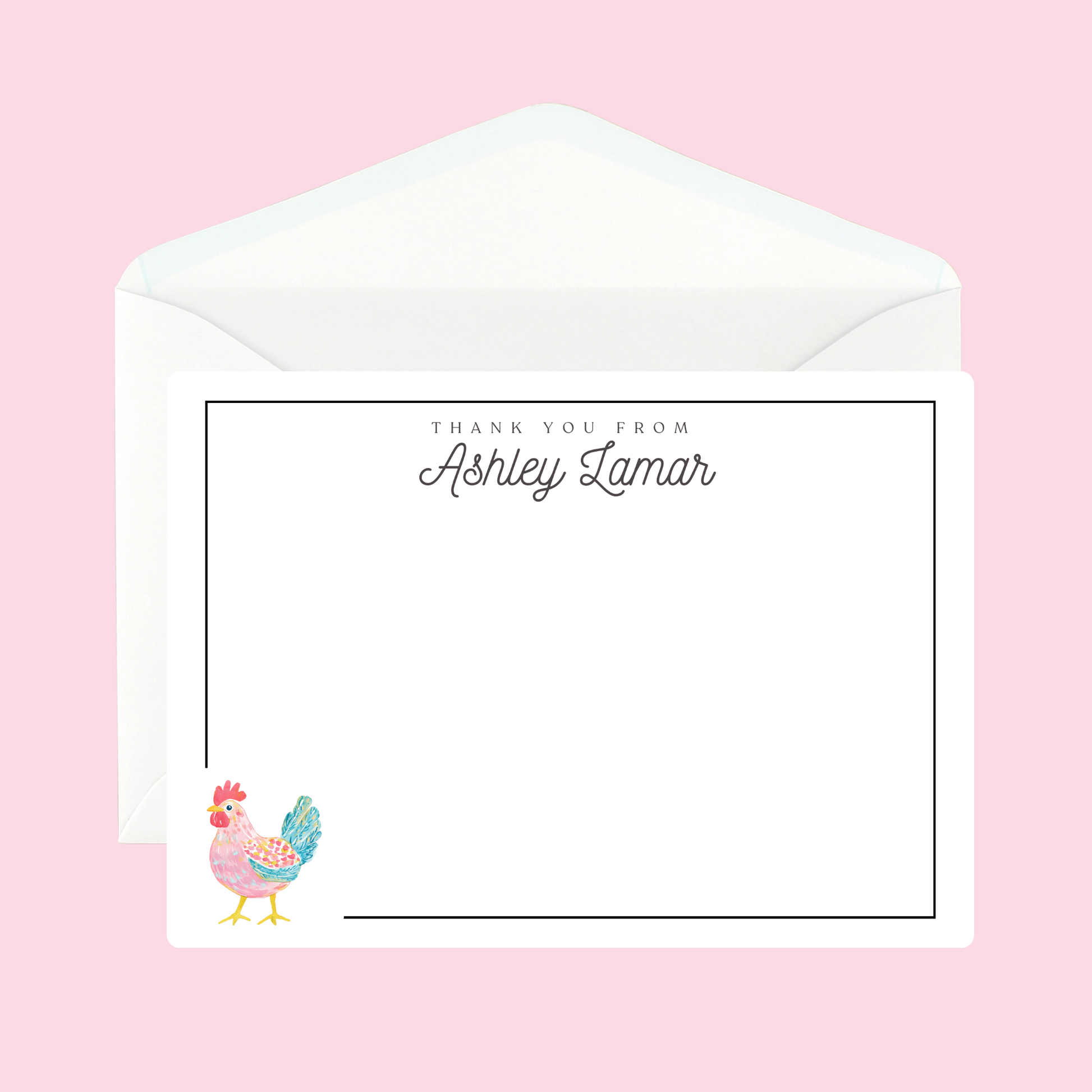 Personalized Rooster Notecards by The Saltwater Press