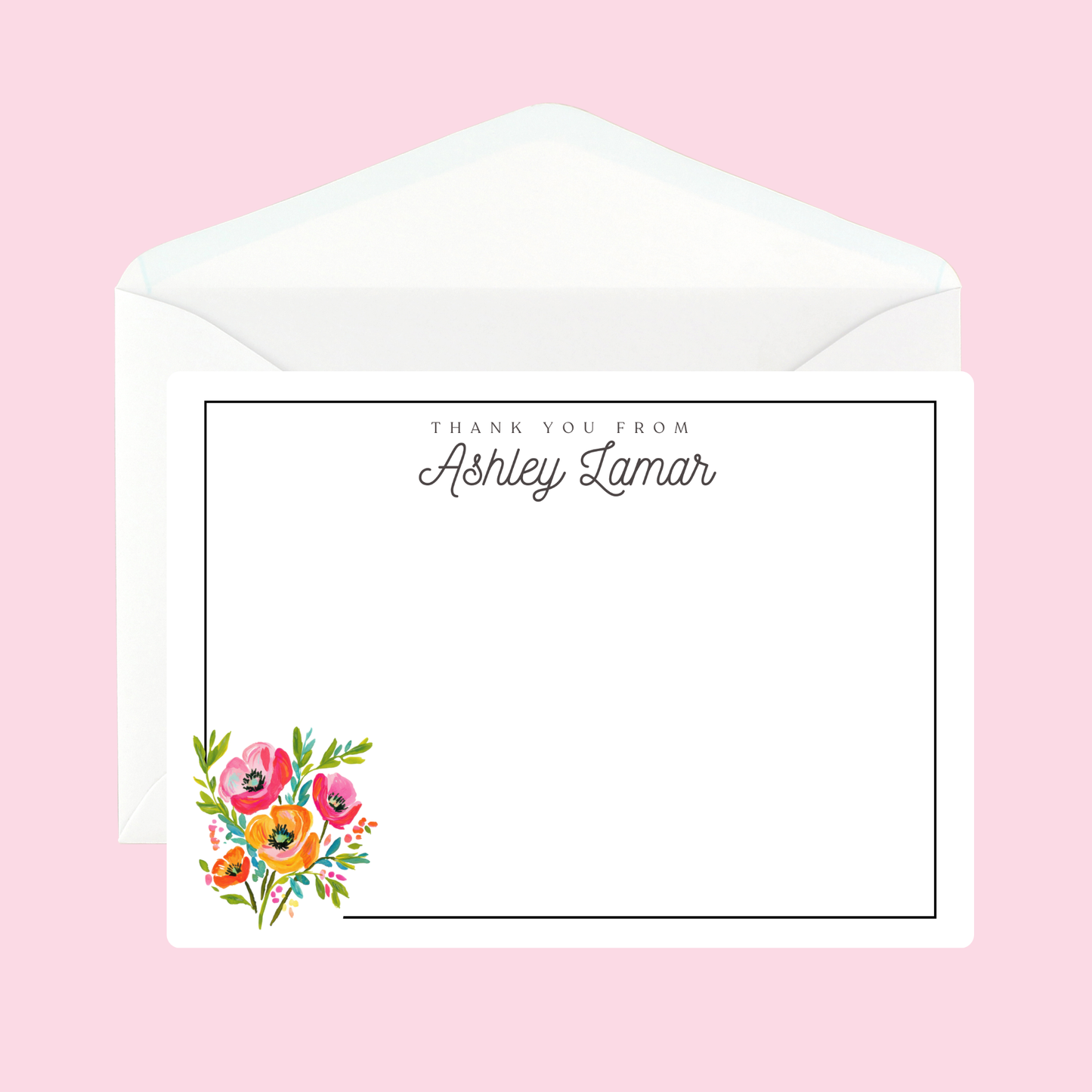 Personalized Floral Notecards by The Saltwater Press