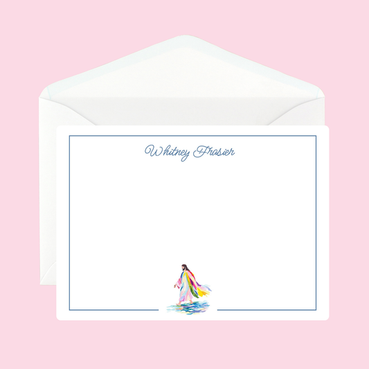 Personalized Jesus Walking Notecards by The Saltwater Press