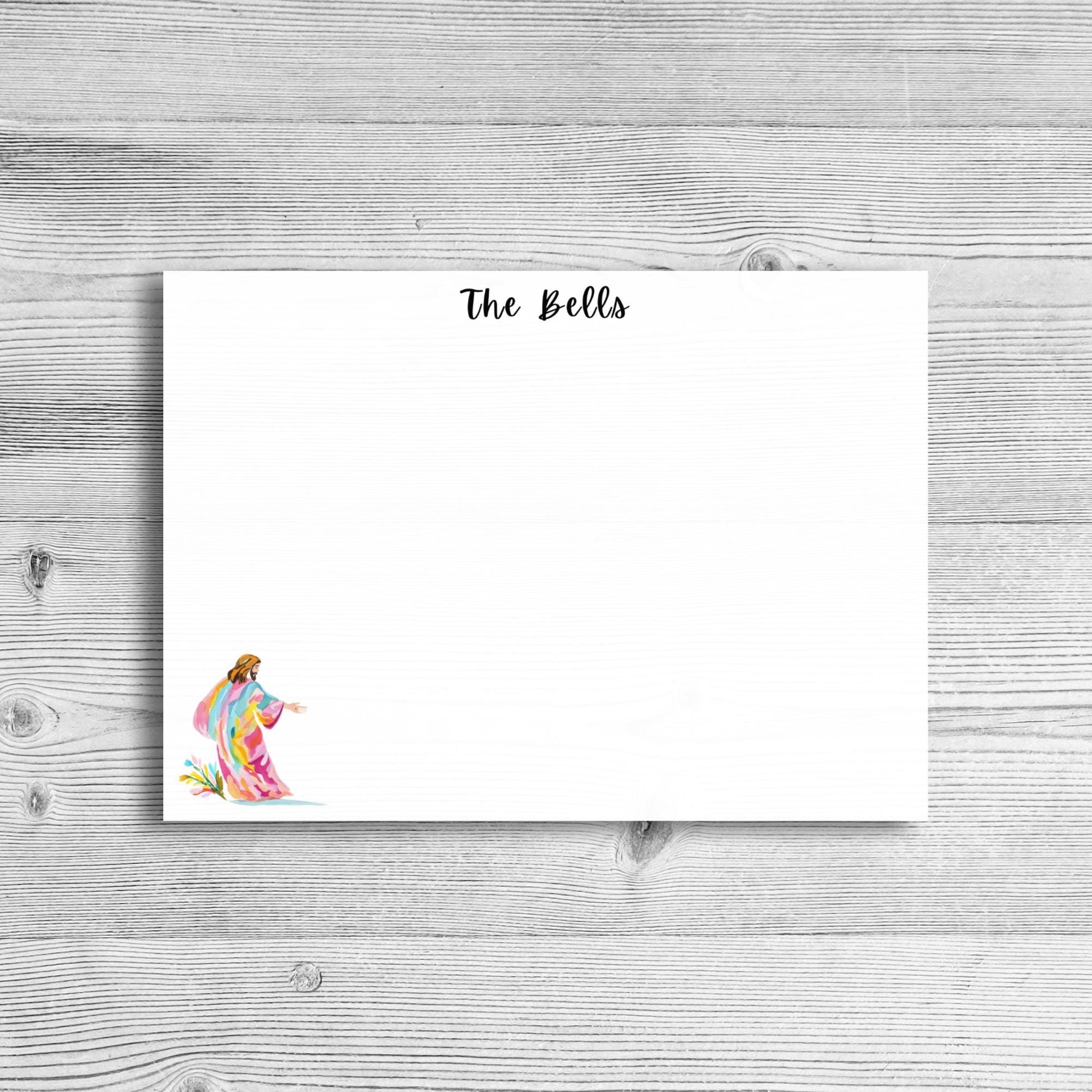 Personalized Jesus Walking Notecards by The Saltwater Press