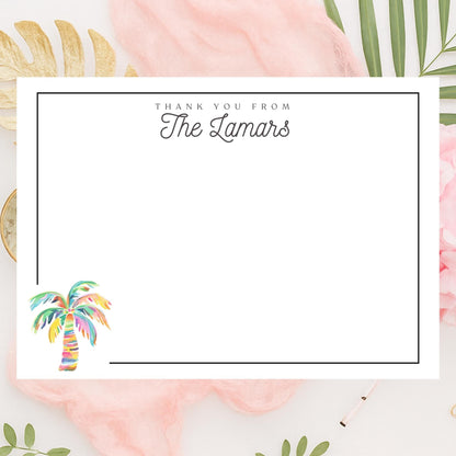 Personalized Palm Tree Notecard by The Saltwater Press
