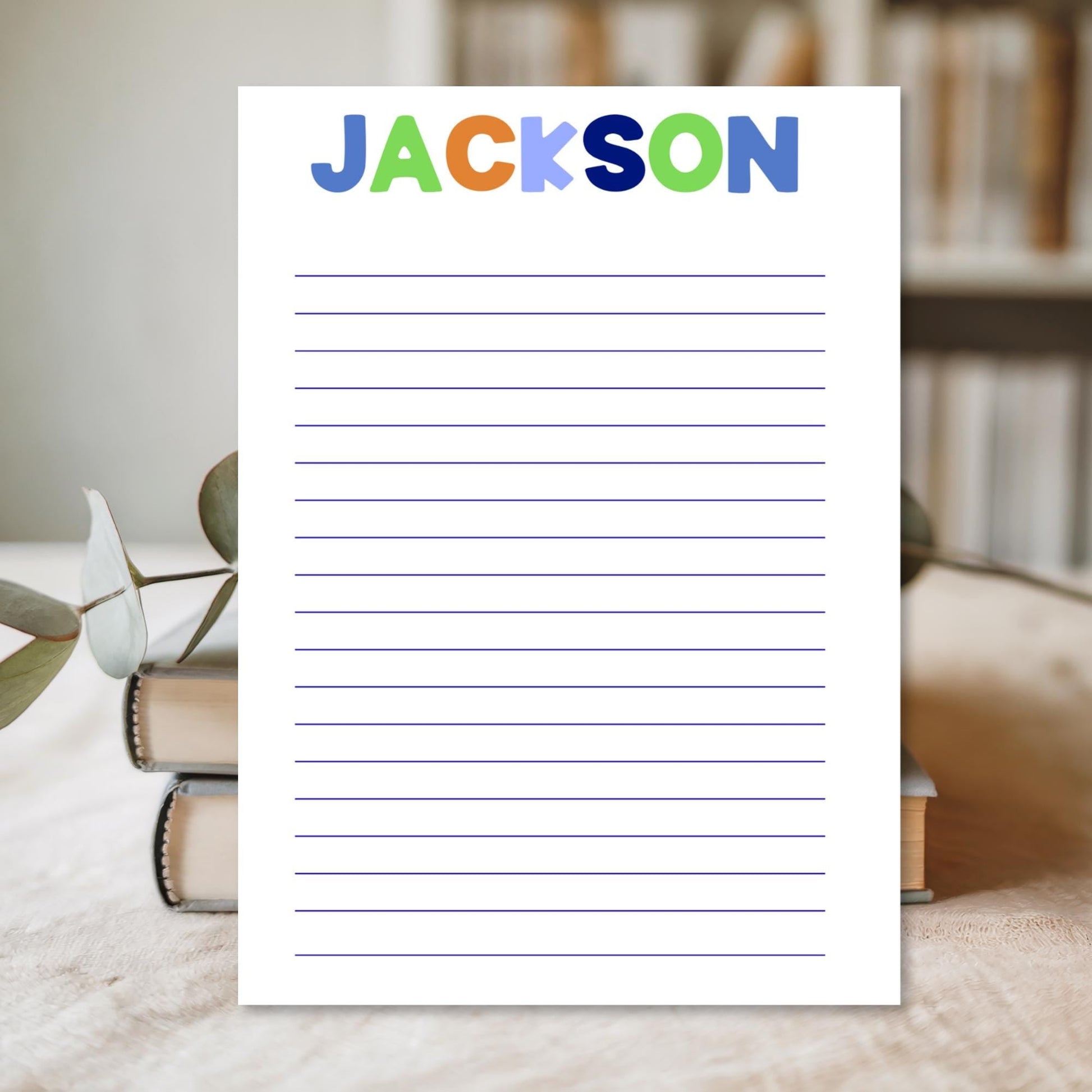 Personalized Notepad Kid – Custom Name Writing Pad School by The Saltwater Press
