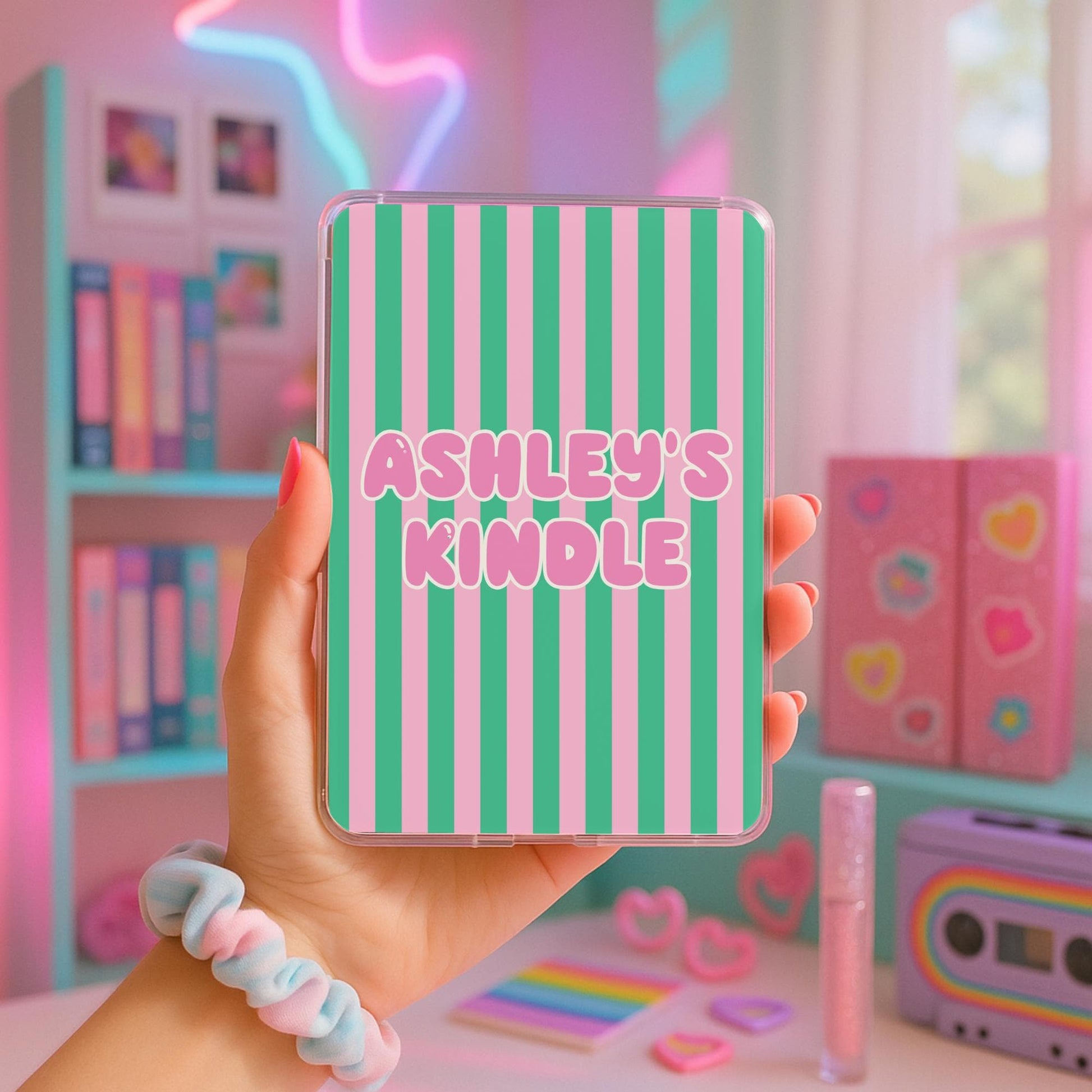 Personalized Kindle Case – Custom Name Bubble Letter Insert by The Saltwater Press